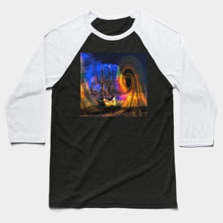 Stormy Dark Sea & Deep Blue Water T-shirt Artwork Baseball T-Shirt